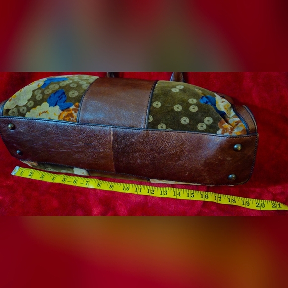 Fossil Vintage Rare Reissued Weekender Brown and Multicolor Satchel - Picture 7 of 16